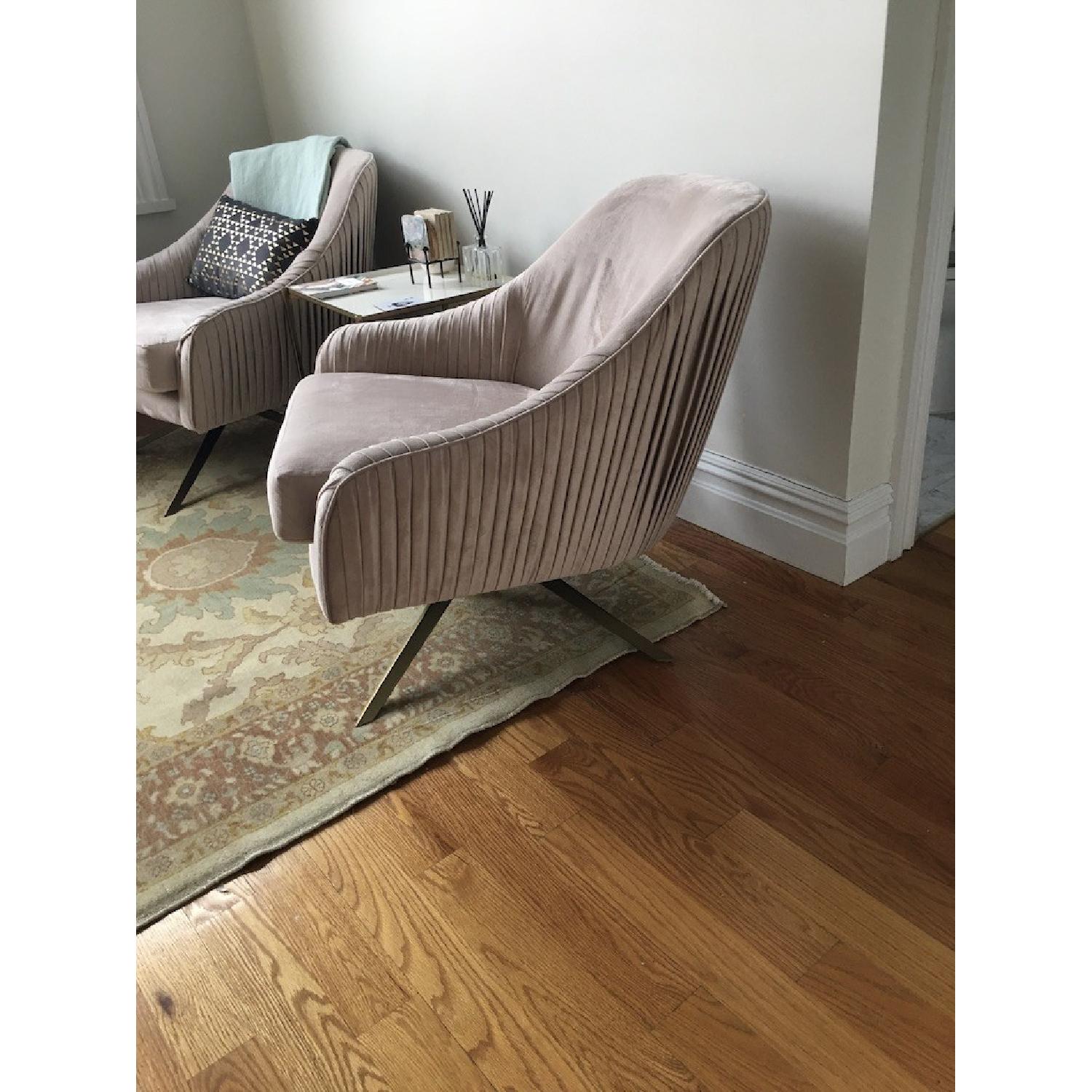 West Elm Swivel Chair in Dusty Rose - image-3