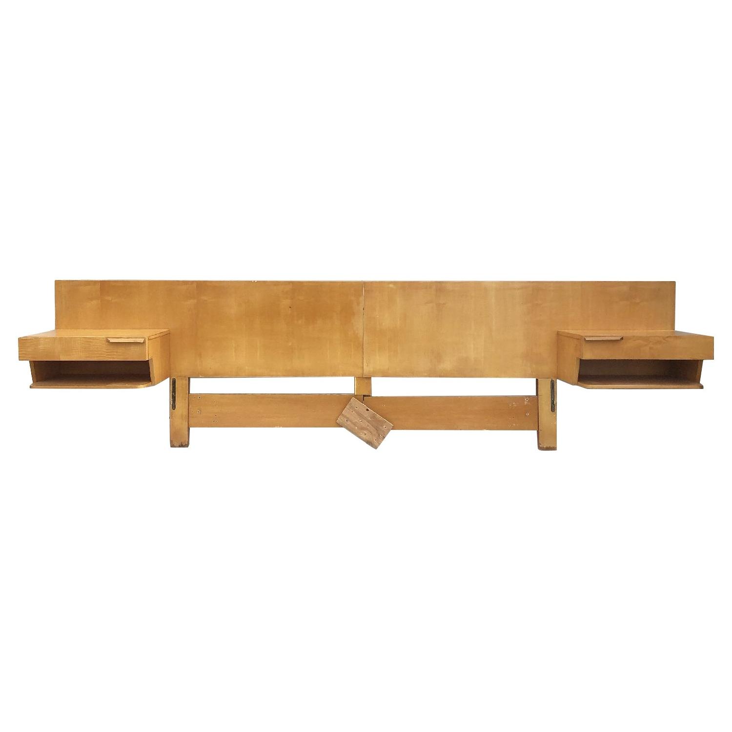 Mid-Century Modern Queen Size Headboard w/ Nightstands - image-7
