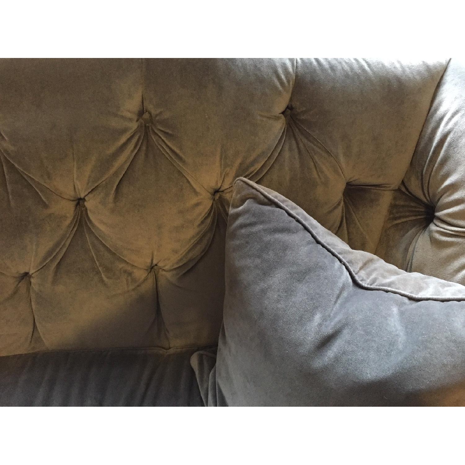 Ethan Allen Shelton Grey Velvet Sofa - image-2