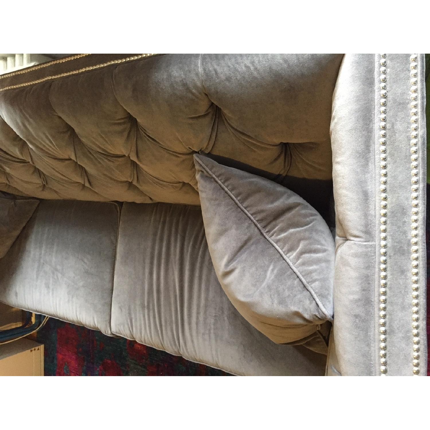Ethan Allen Shelton Grey Velvet Sofa - image-3