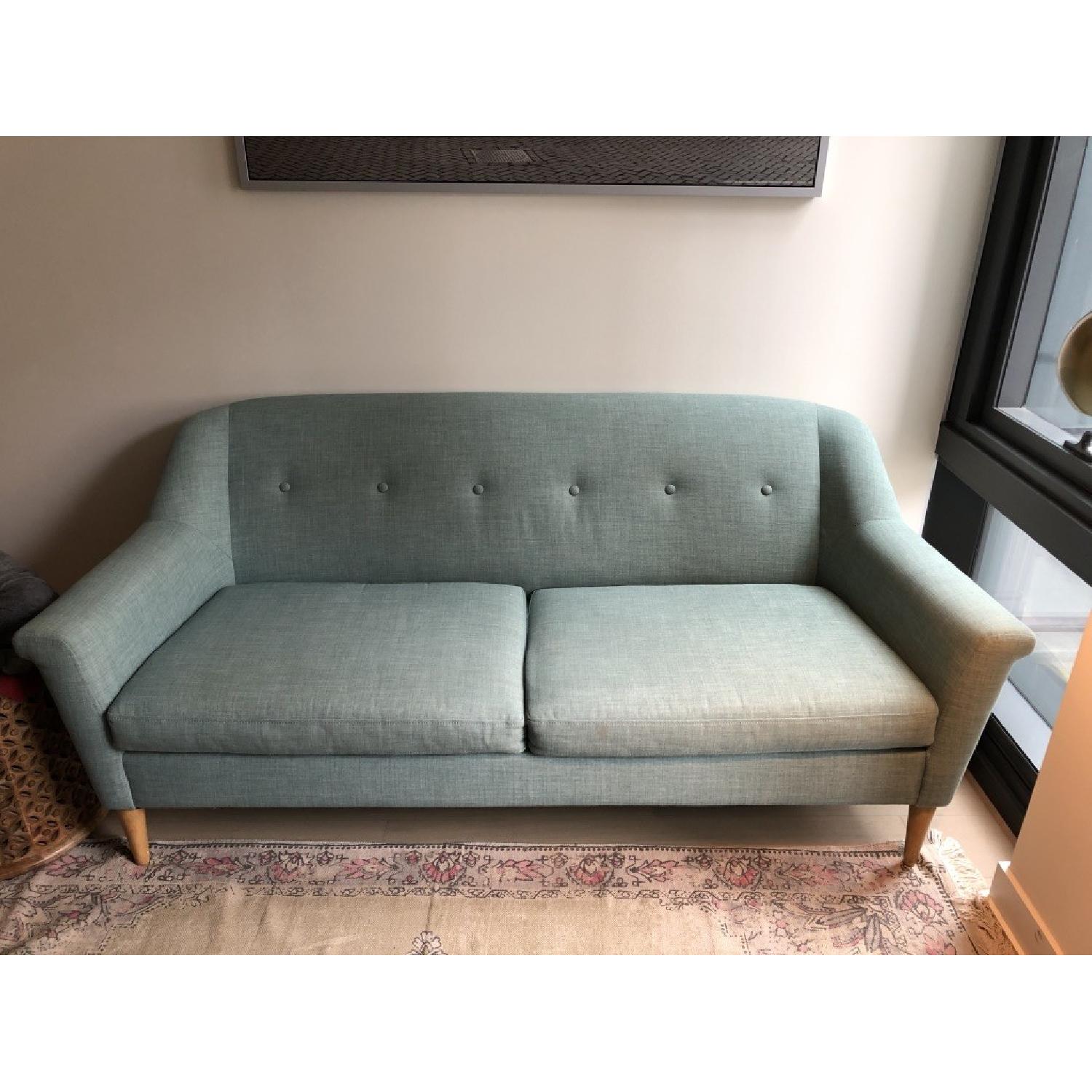West Elm Finn Sofa in Heathered Weave Eucalyptus - image-1