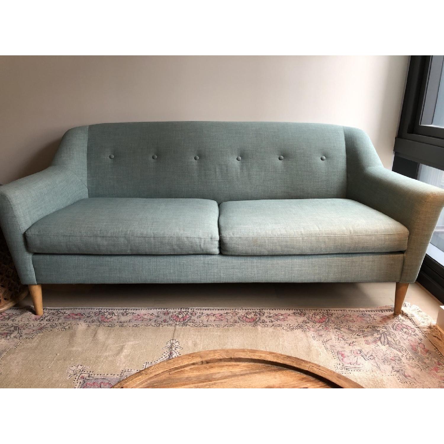 West Elm Finn Sofa in Heathered Weave Eucalyptus - image-2