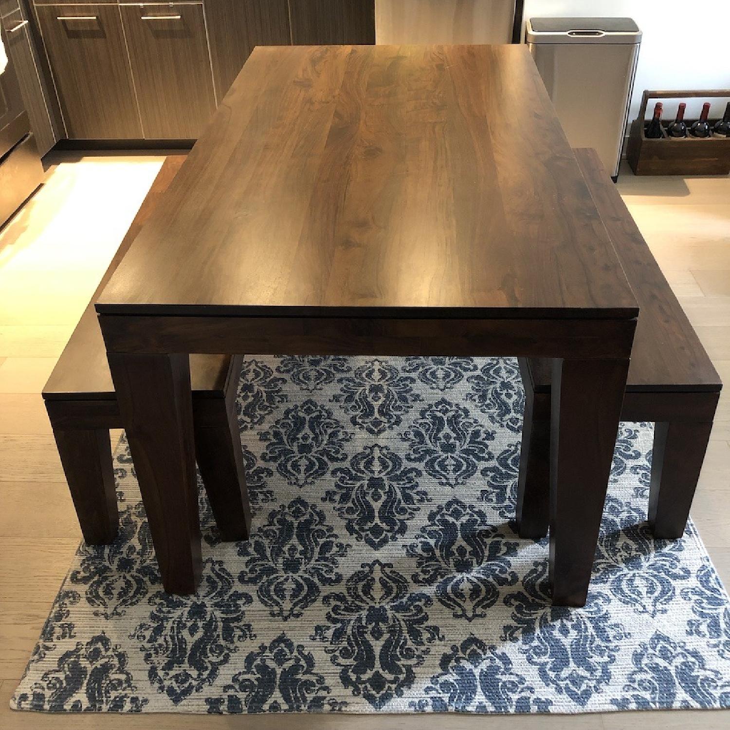 West Elm Carroll Farm Dining Table w/ 2 Carroll Benches - image-1