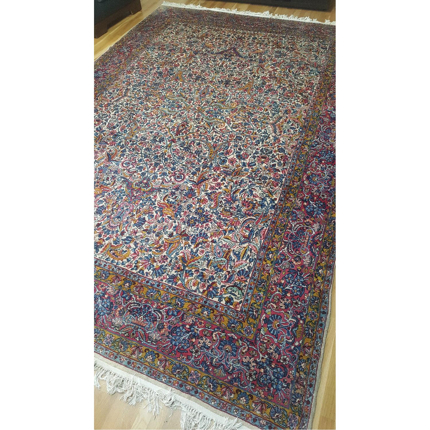 Vintage Lavar Kerman Persian Area Rug - image-1