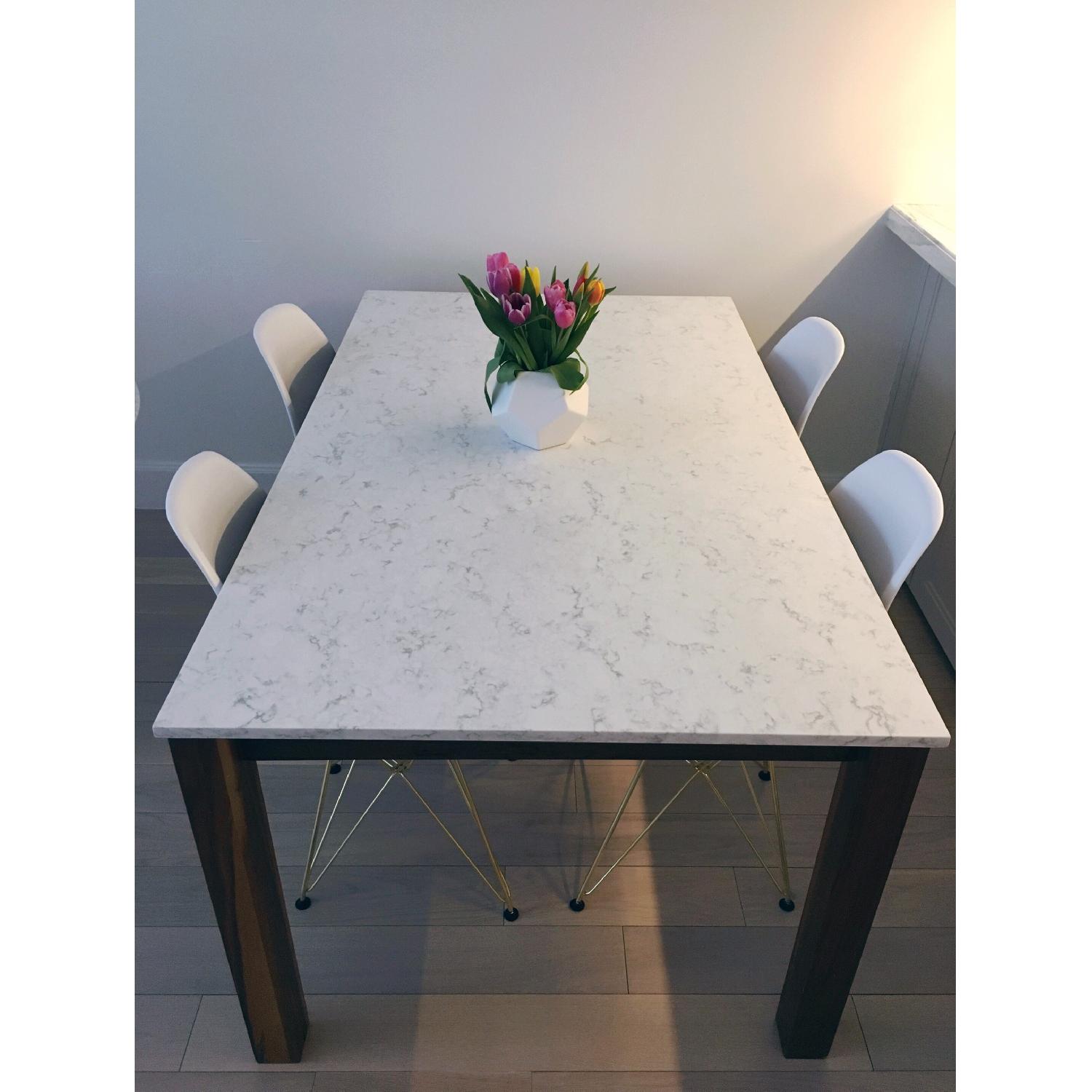 Room & Board Linden Dining Table w/ Marbled White Top - image-1