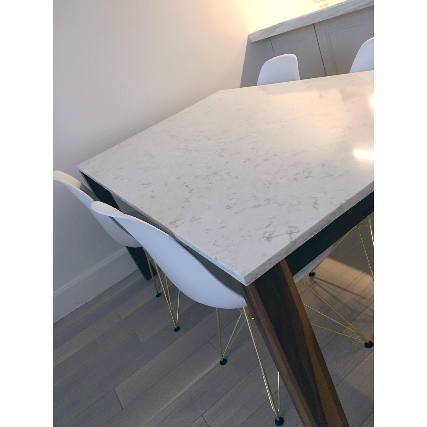 Room & Board Linden Dining Table w/ Marbled White Top - image-3