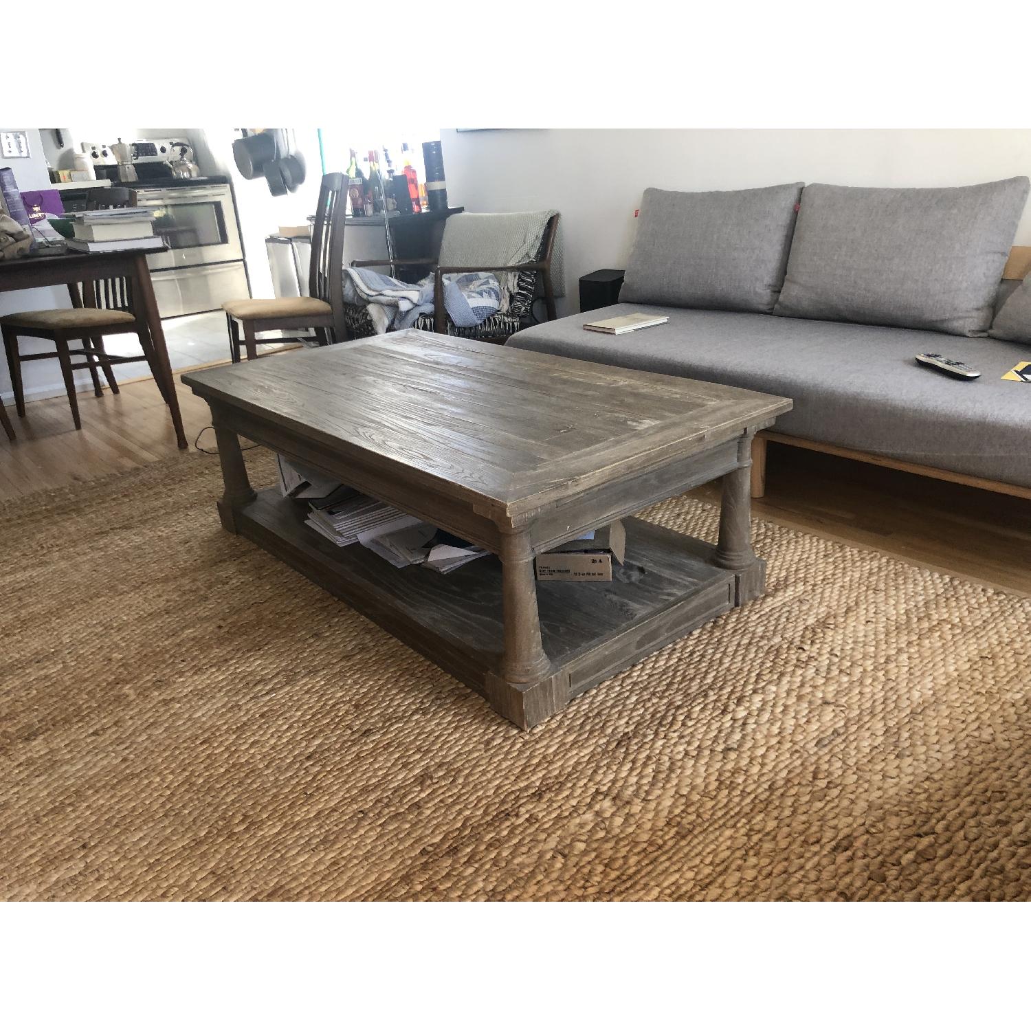 Restoration Hardware Wood Coffee Table - image-1