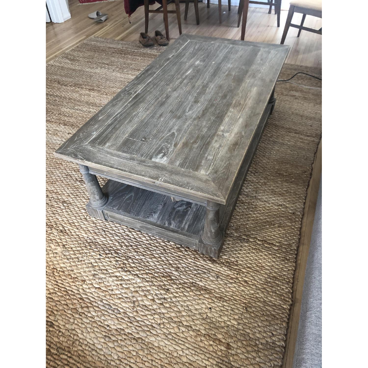 Restoration Hardware Wood Coffee Table - image-2