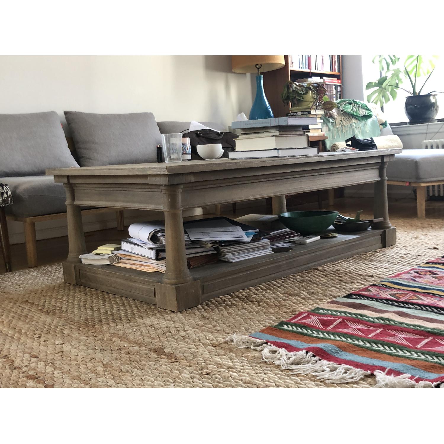 Restoration Hardware Wood Coffee Table - image-4