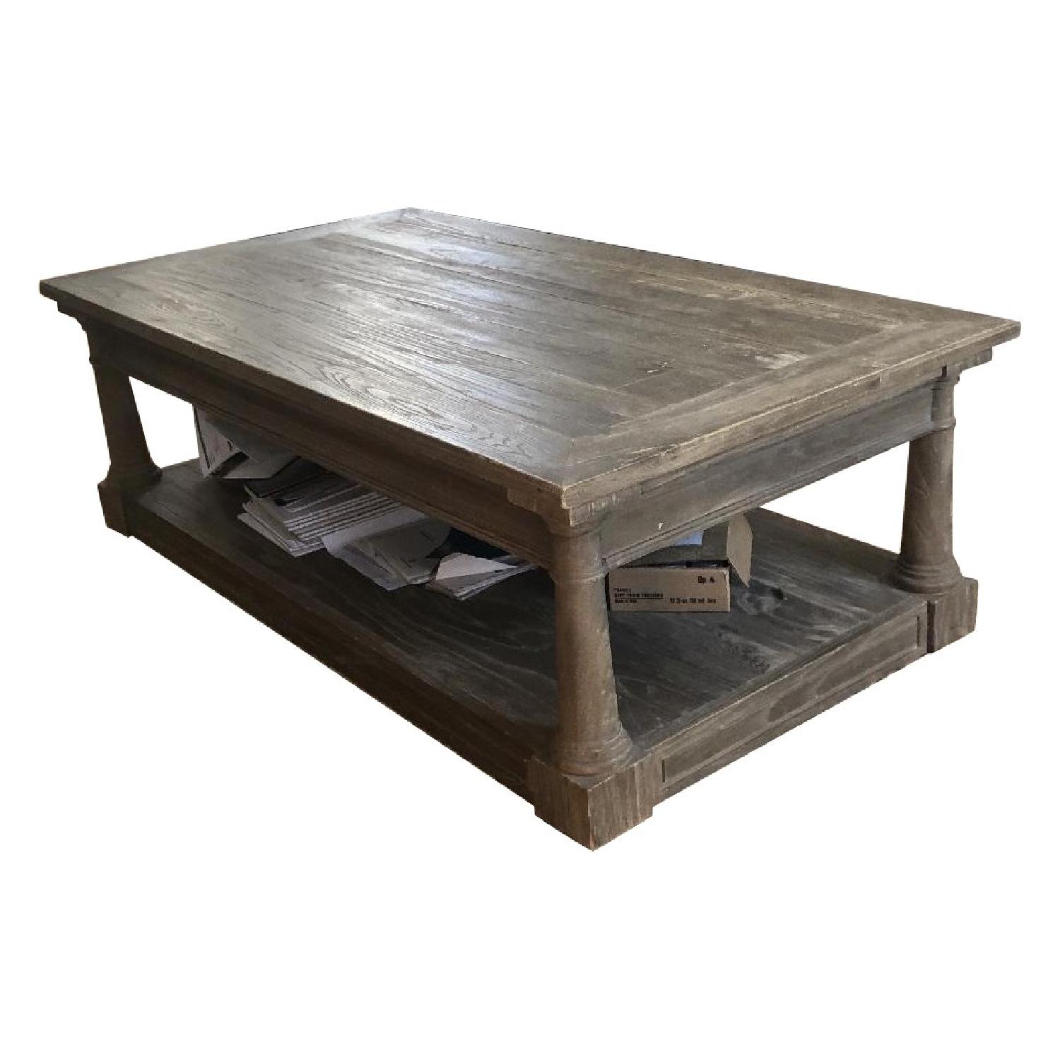 Restoration Hardware Wood Coffee Table - image-0
