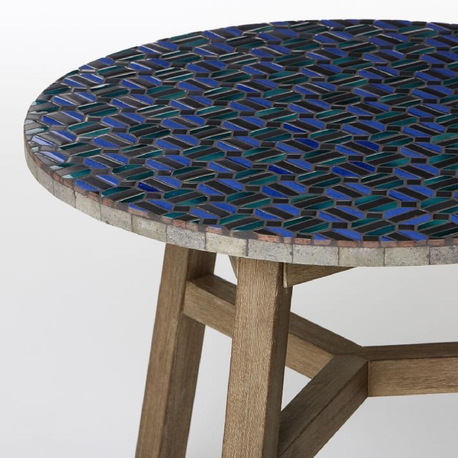 West Elm Mosaic Tiled Outdoor Bistro Table - image-7