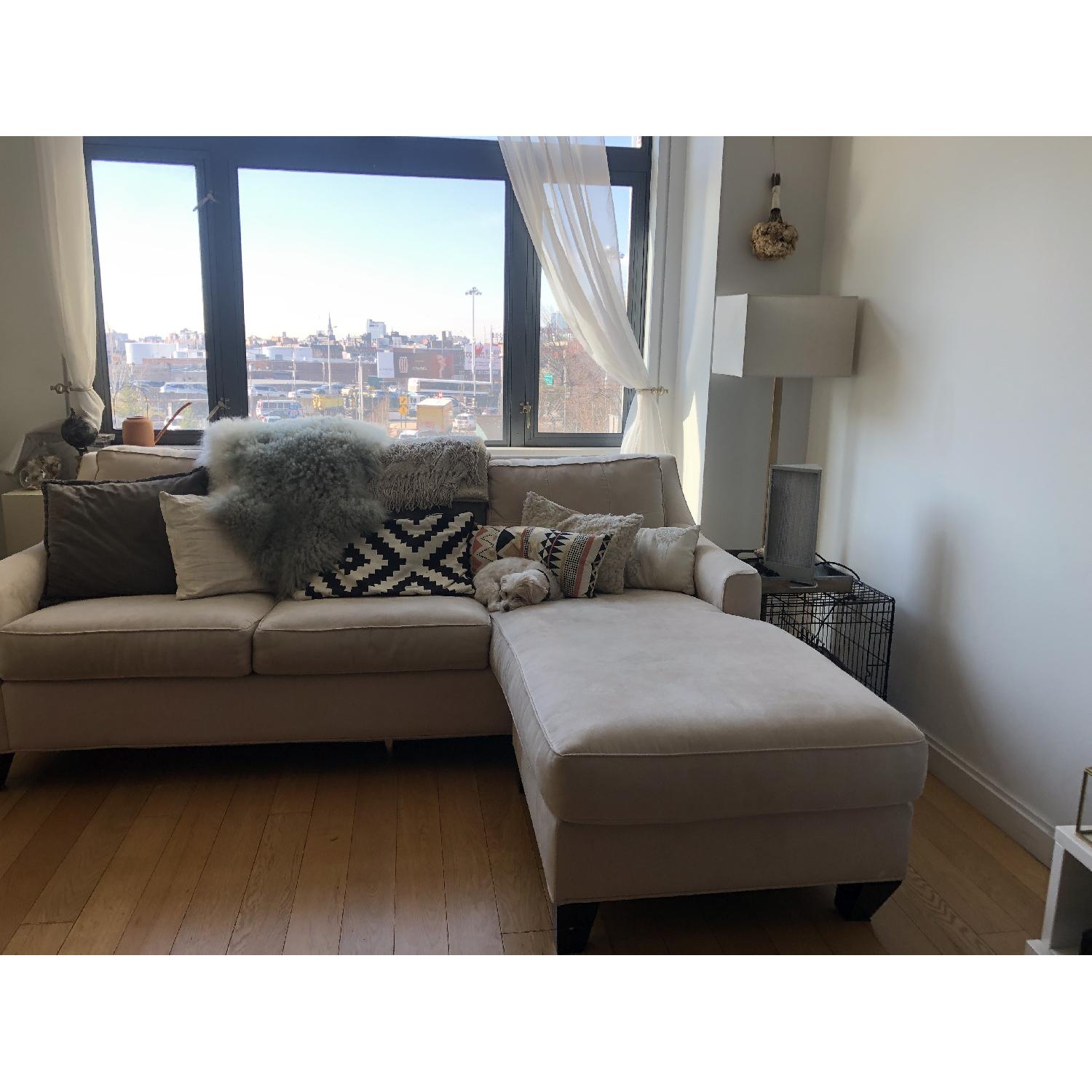 Cindy Crawford Home Vanilla 2 Piece Sleeper Sectional Sofa AptDeco