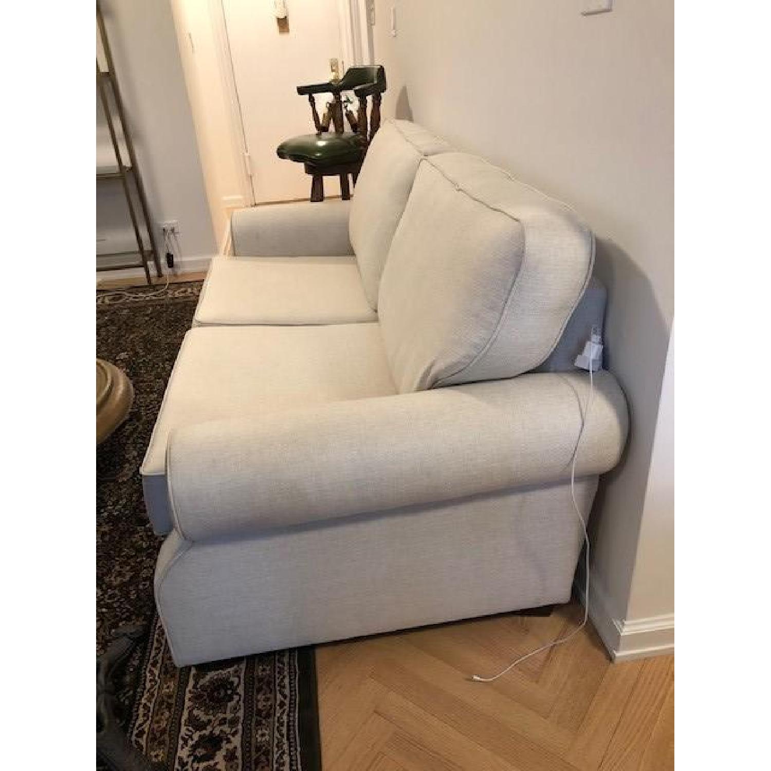 Pottery Barn Ivory Upholstered Two Seater Sofa - image-5