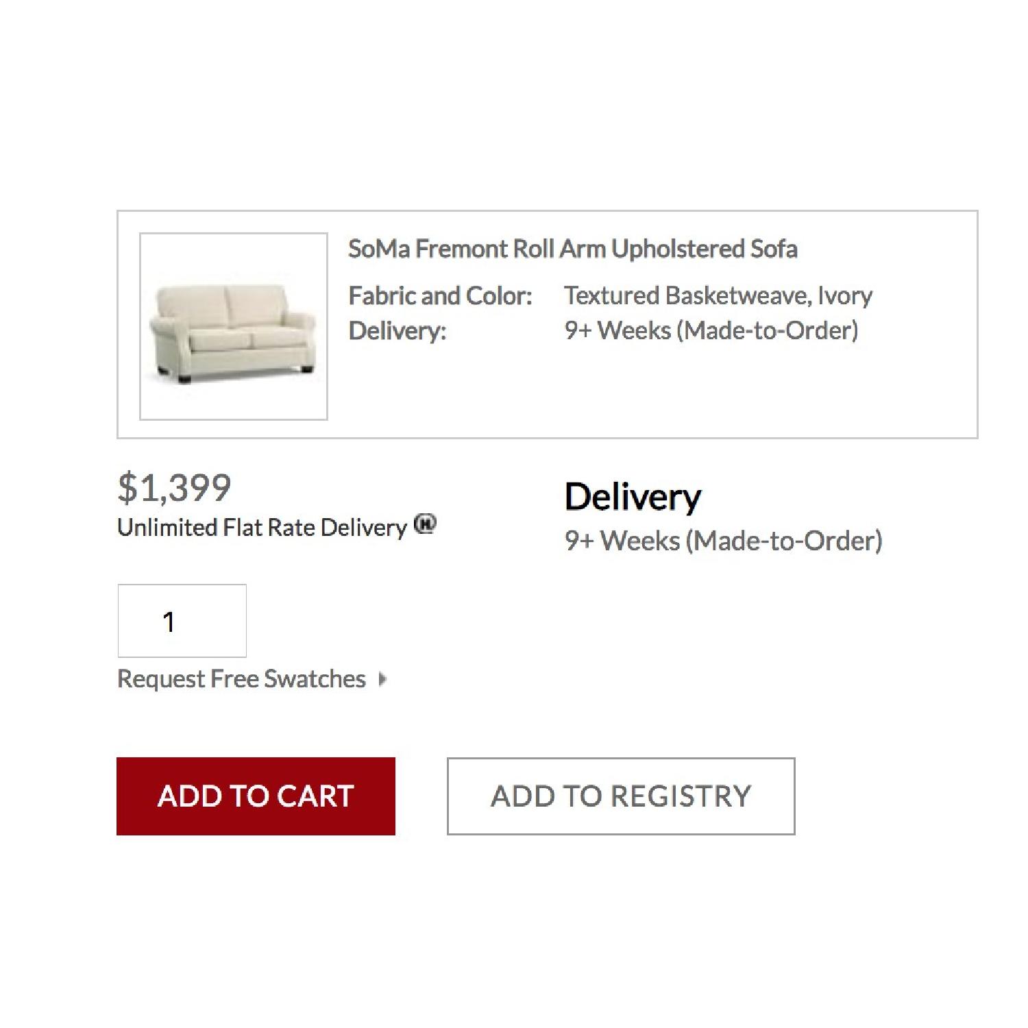 Pottery Barn Ivory Upholstered Two Seater Sofa - image-8