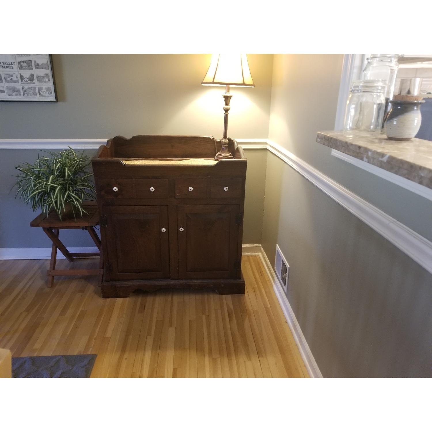 Dark Brown Wood Dry Sink/Bar - image-1