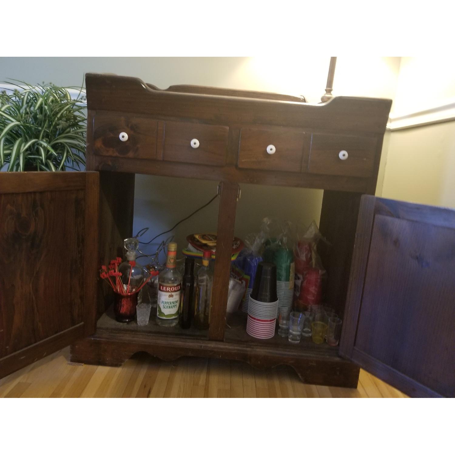 Dark Brown Wood Dry Sink/Bar - image-3