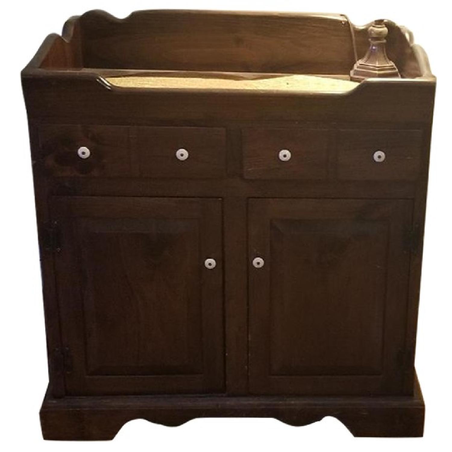 Dark Brown Wood Dry Sink/Bar - image-0