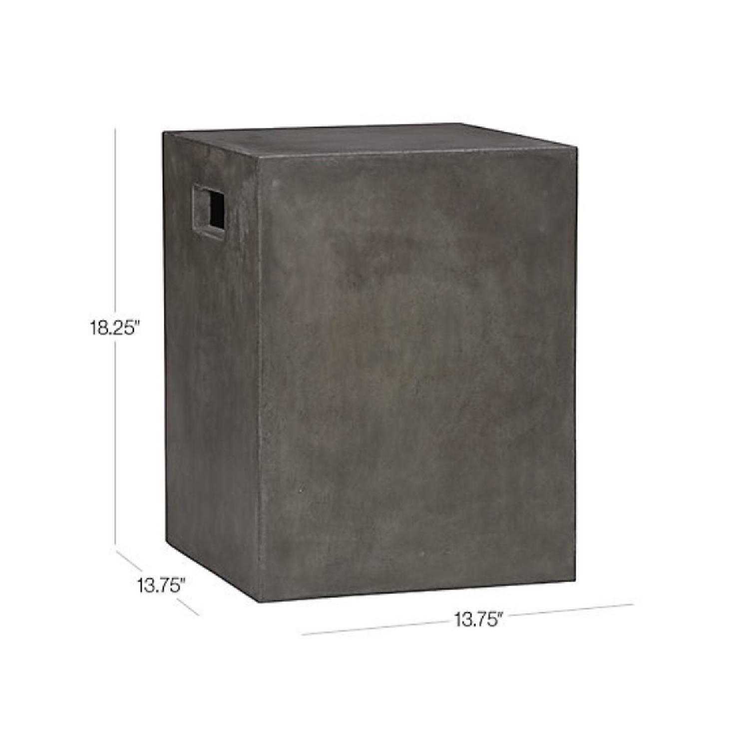 CB2 Cement Grey Side Tables AptDeco