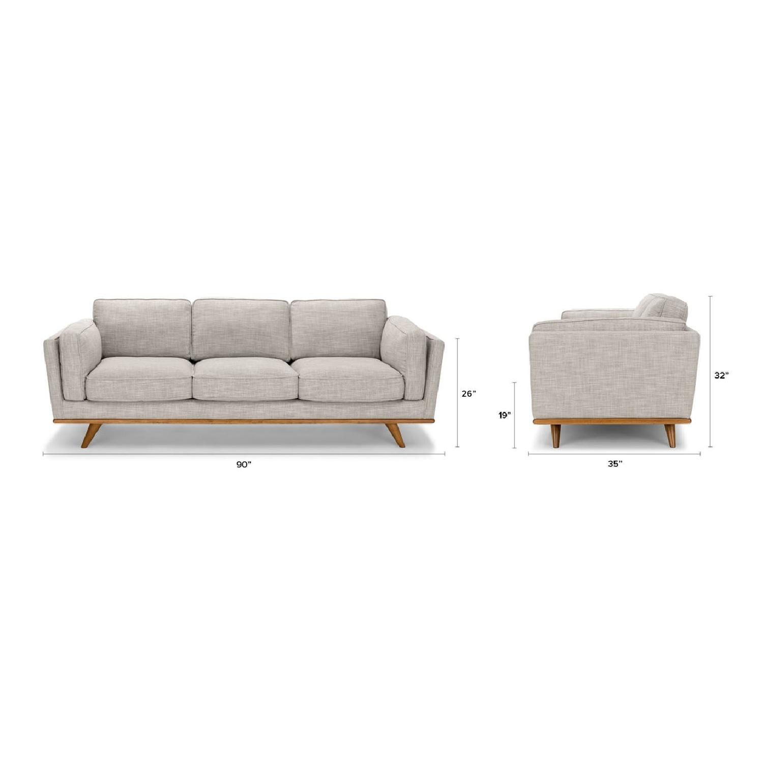 Article Timber Sofa in Rain Cloud Gray & Honey Oak - image-1