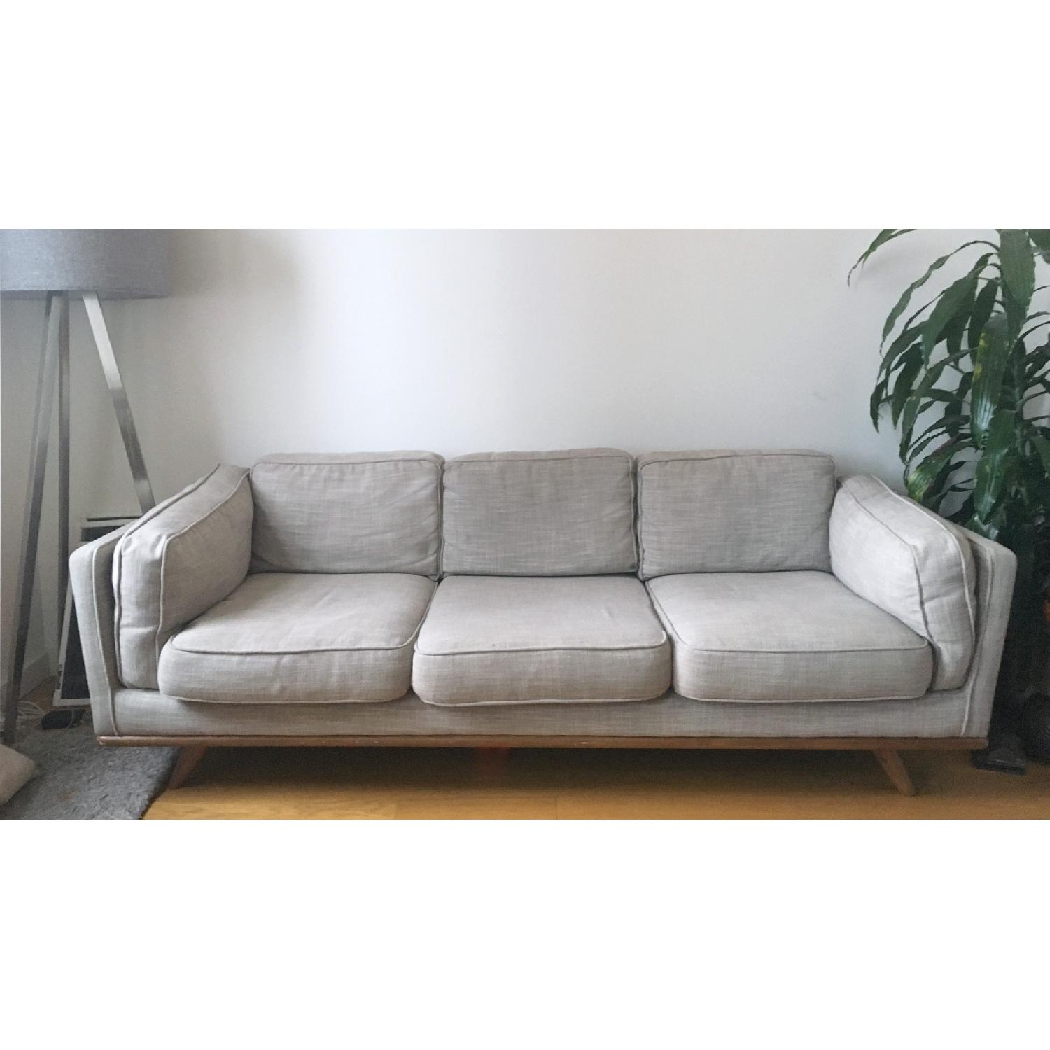 Article Timber Sofa in Rain Cloud Gray & Honey Oak - image-2