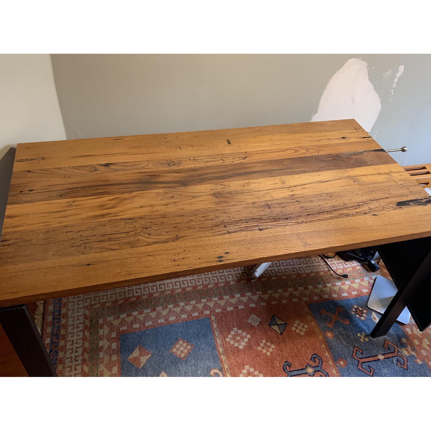 Room & Board Reclaimed Chestnut Top Table w/ Natural Steel - image-1