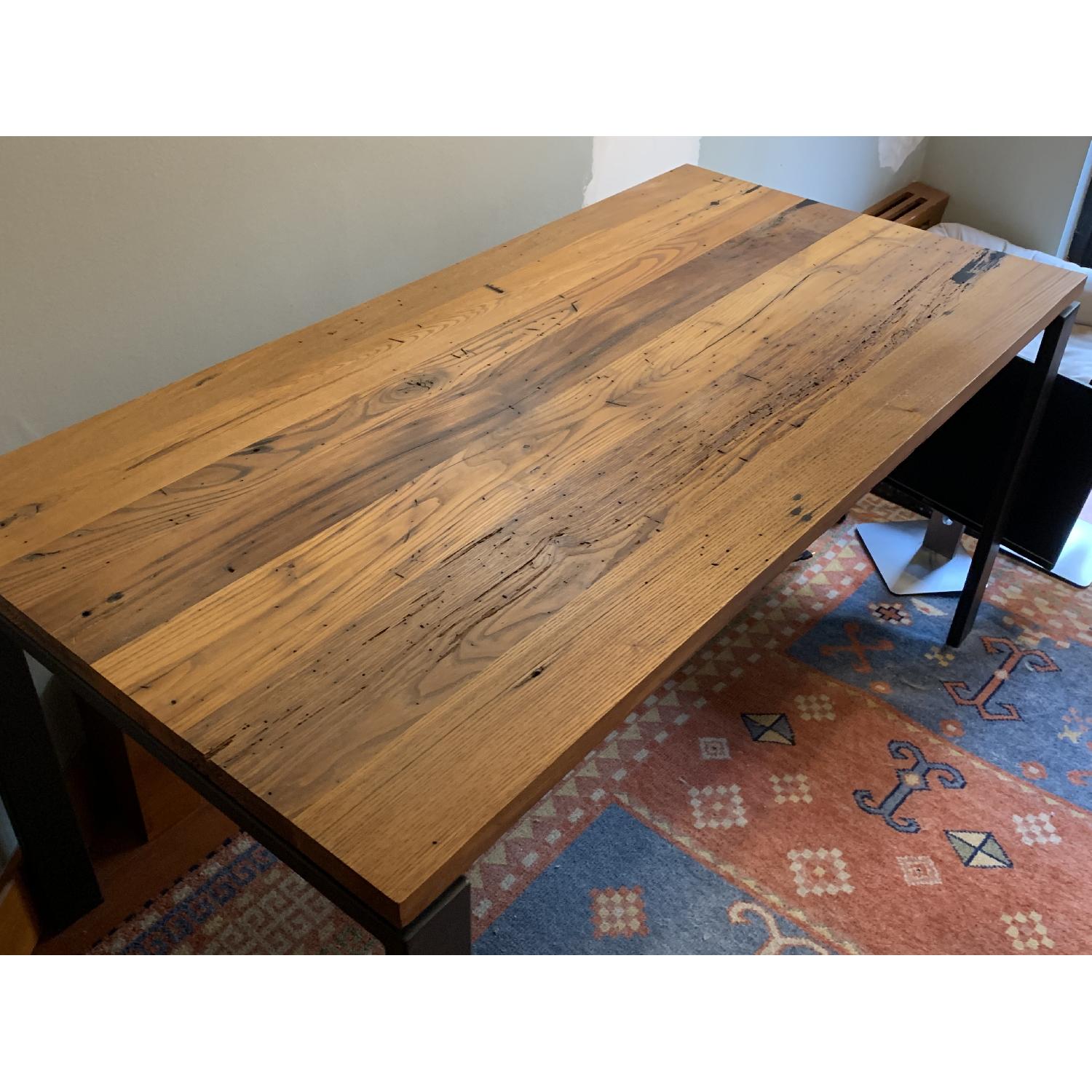 Room & Board Reclaimed Chestnut Top Table w/ Natural Steel - image-2