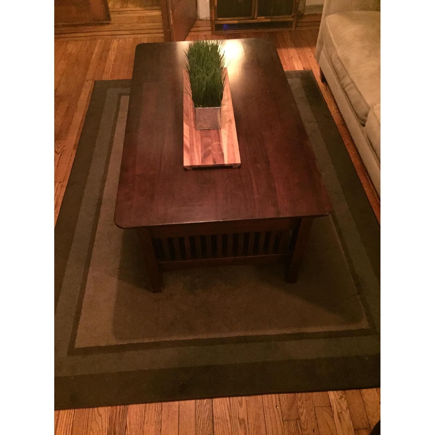 American Signature Furniture Art & Craft Dark Brown Coffee Table - image-2