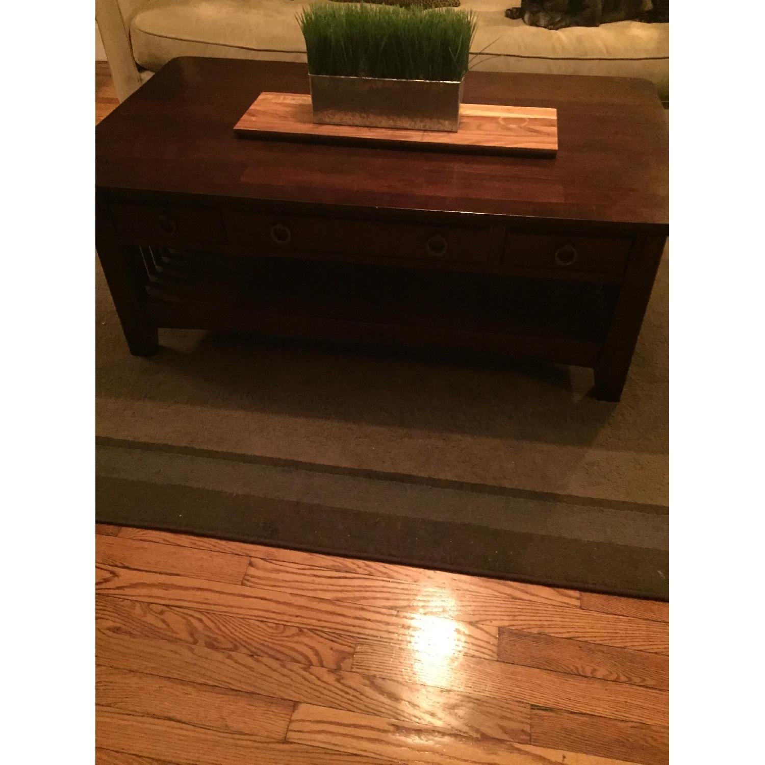 American Signature Furniture Art & Craft Dark Brown Coffee Table - image-4