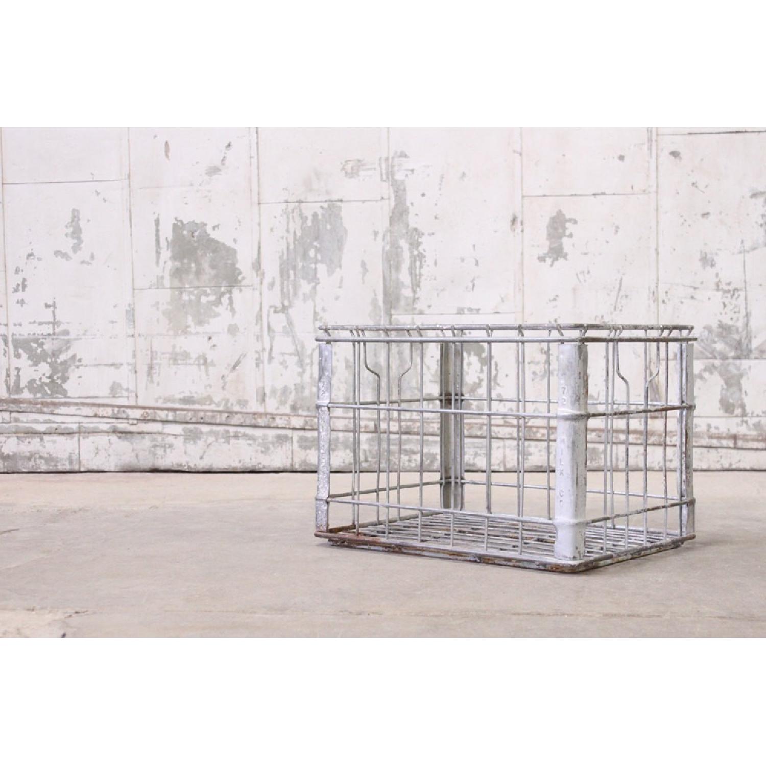 Vintage Metal Milk Crate - image-1