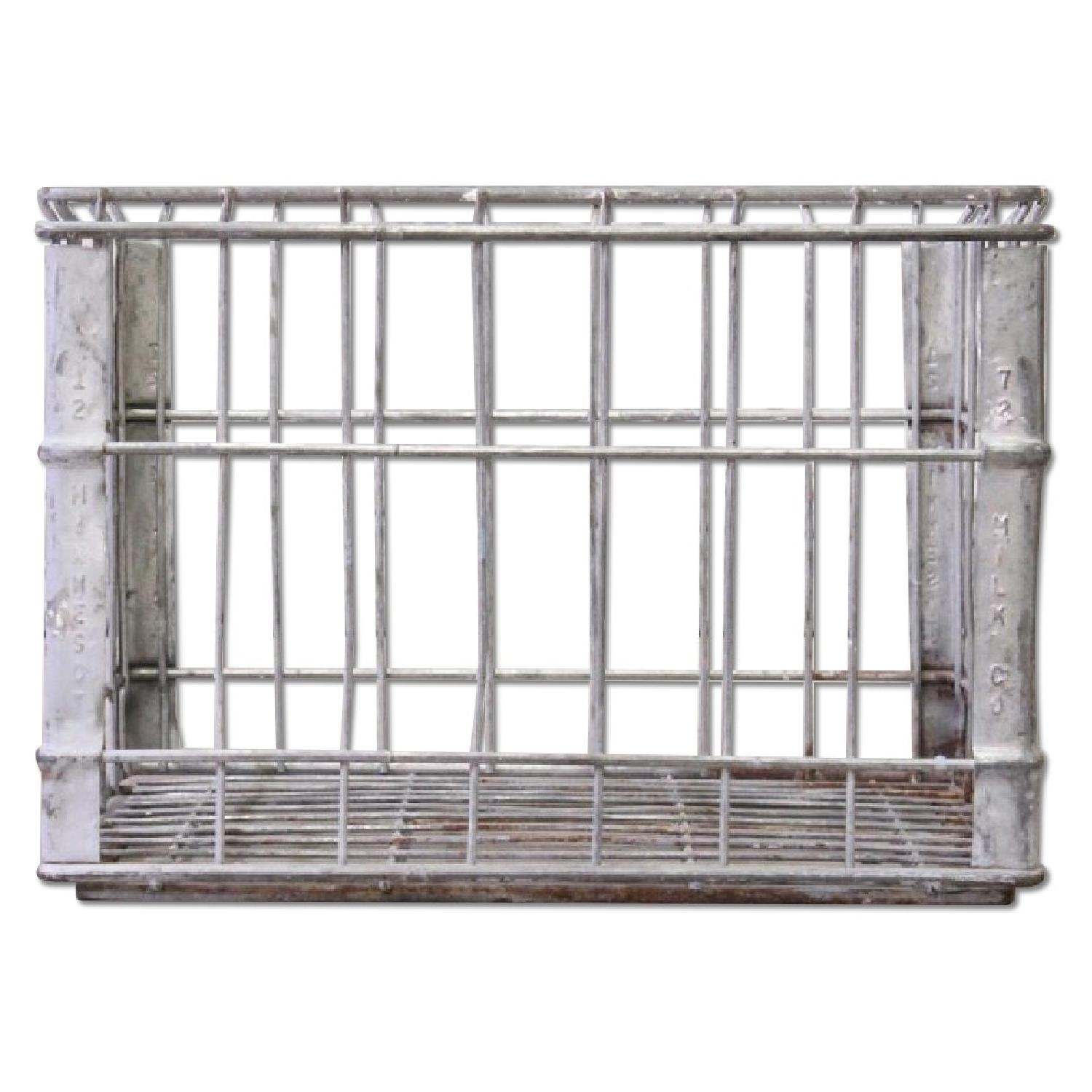 Vintage Metal Milk Crate - image-0