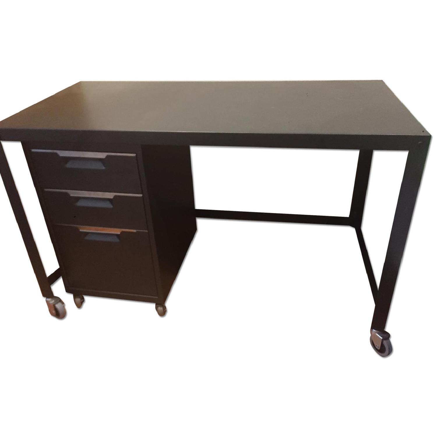CB2 Rolling Desk w/ 3 Drawer Filing AptDeco