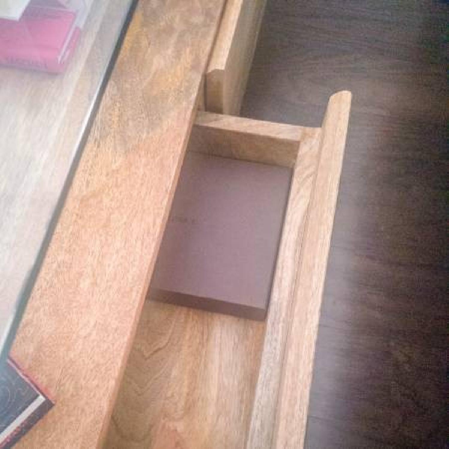 West Elm Organic Industrial Glass-Topped Rustic Storage Coffee Table - image-1