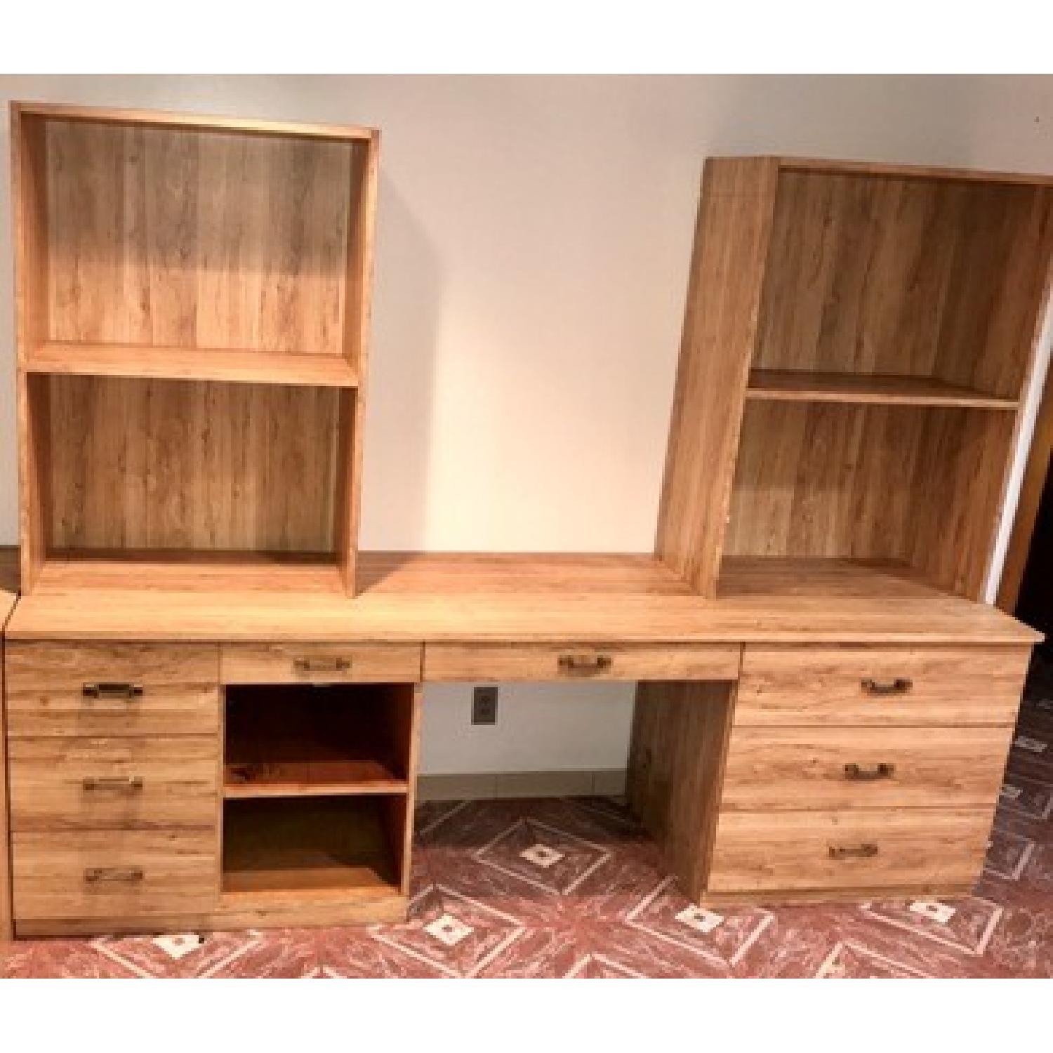Oak Wall Unit/Desk - image-2