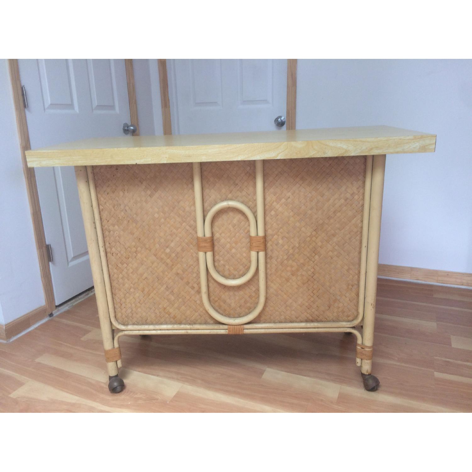 Vintage 70s Bar w/ 2 Stools - image-2