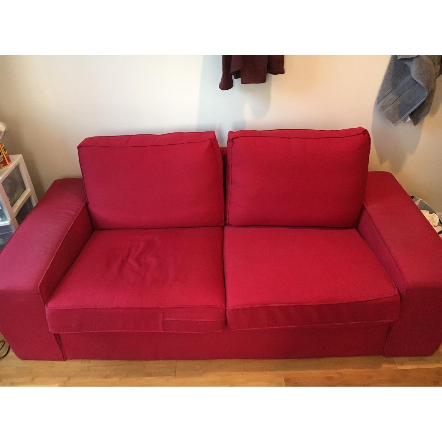 Ikea Red Couch AptDeco
