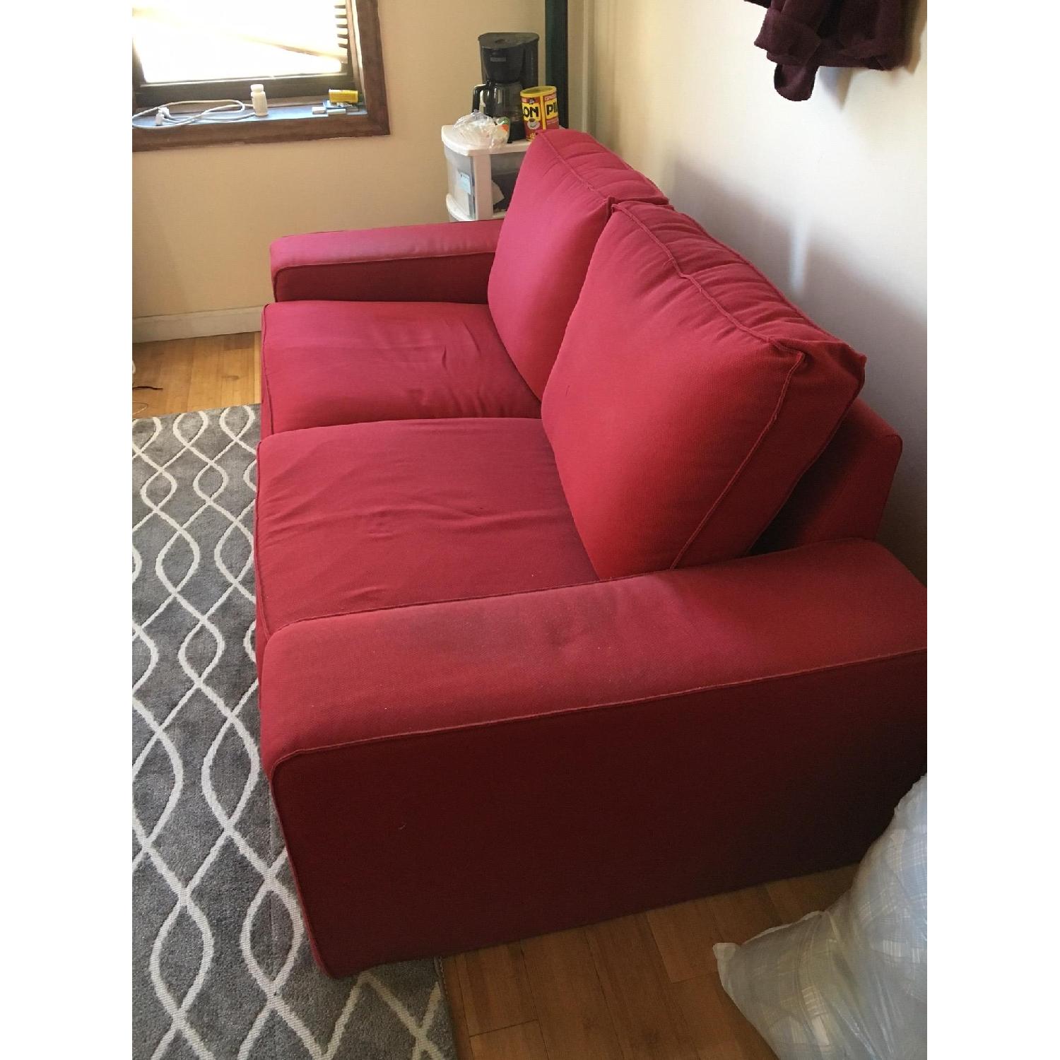 Ikea Red Couch AptDeco