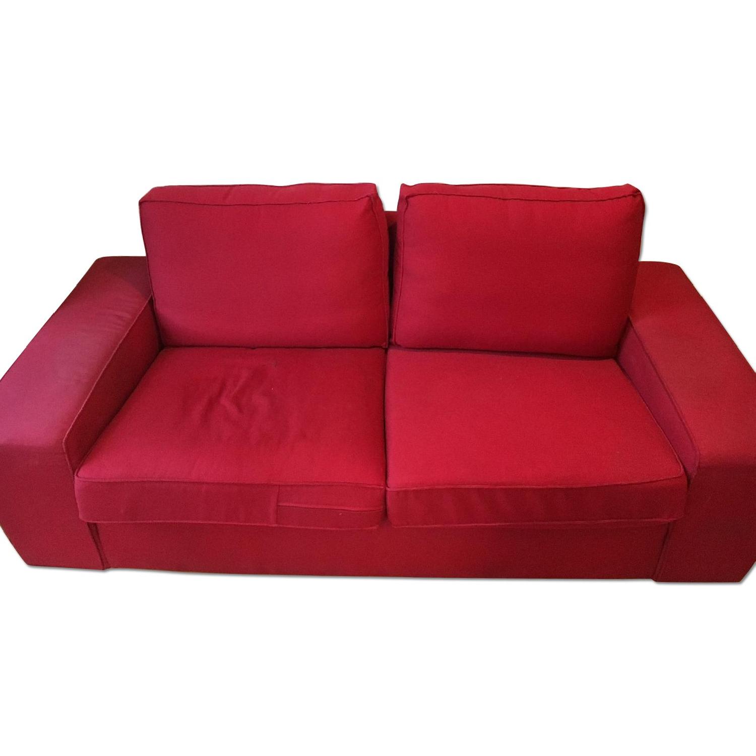 Ikea Red Couch AptDeco