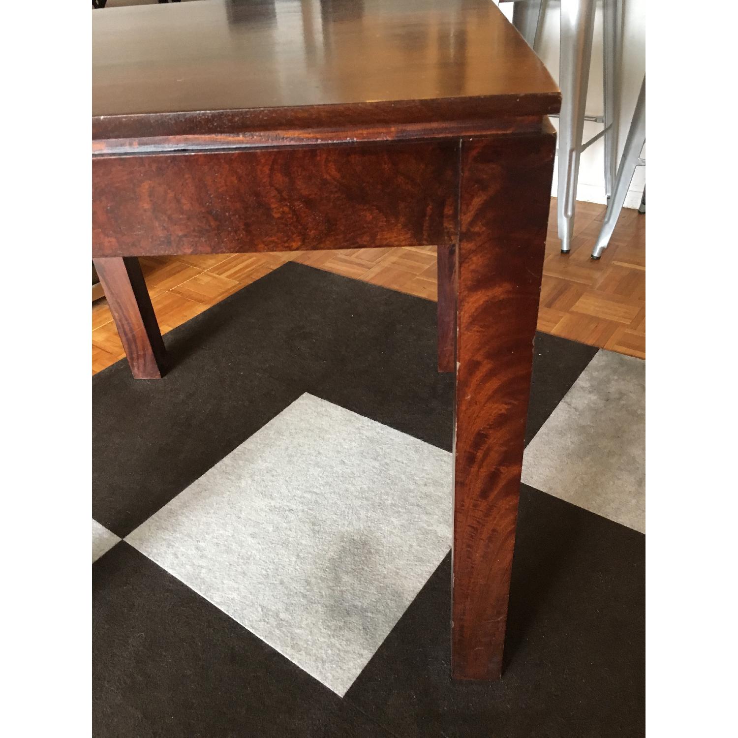 Antique Dark Wood Square Dining Table - image-4
