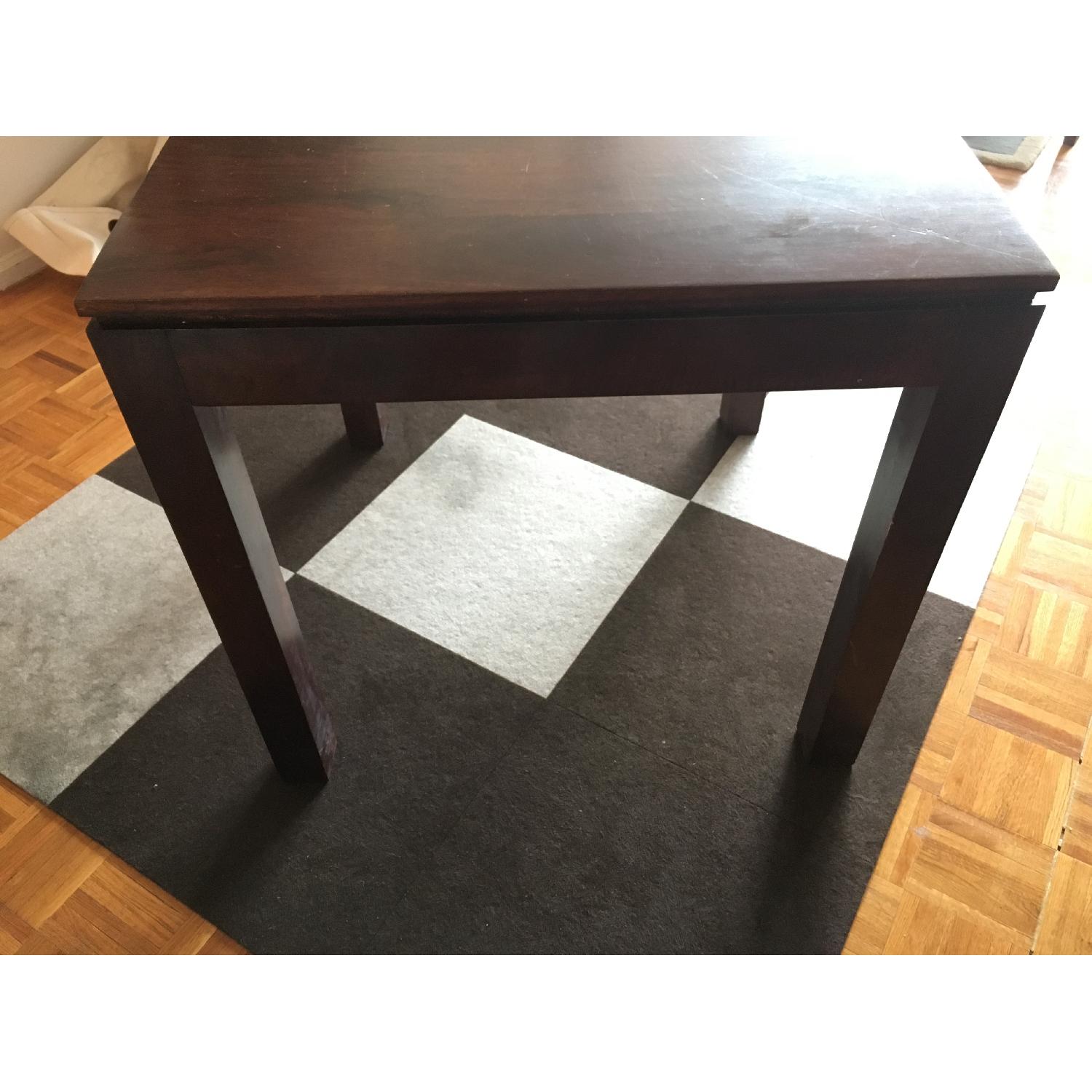 Antique Dark Wood Square Dining Table - image-5
