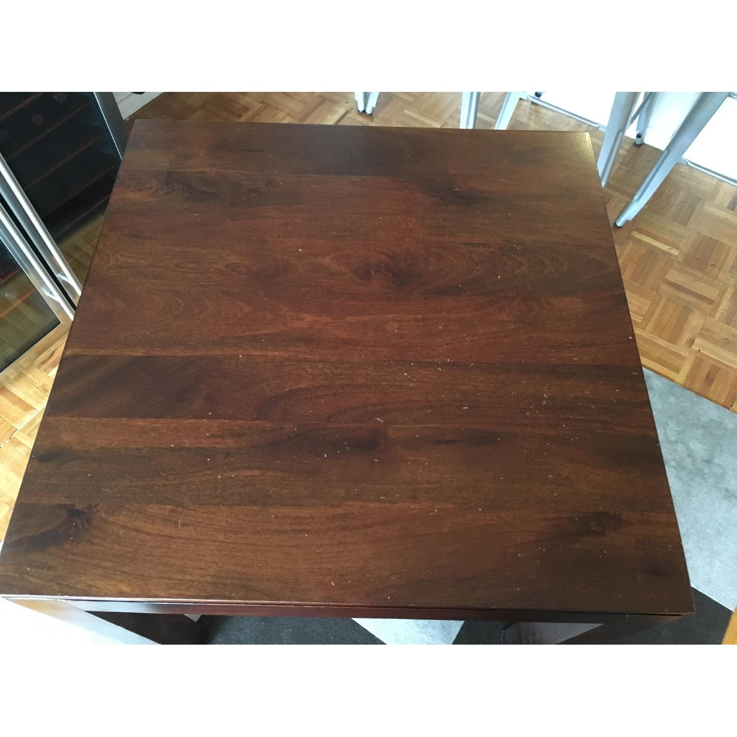 Antique Dark Wood Square Dining Table - image-6