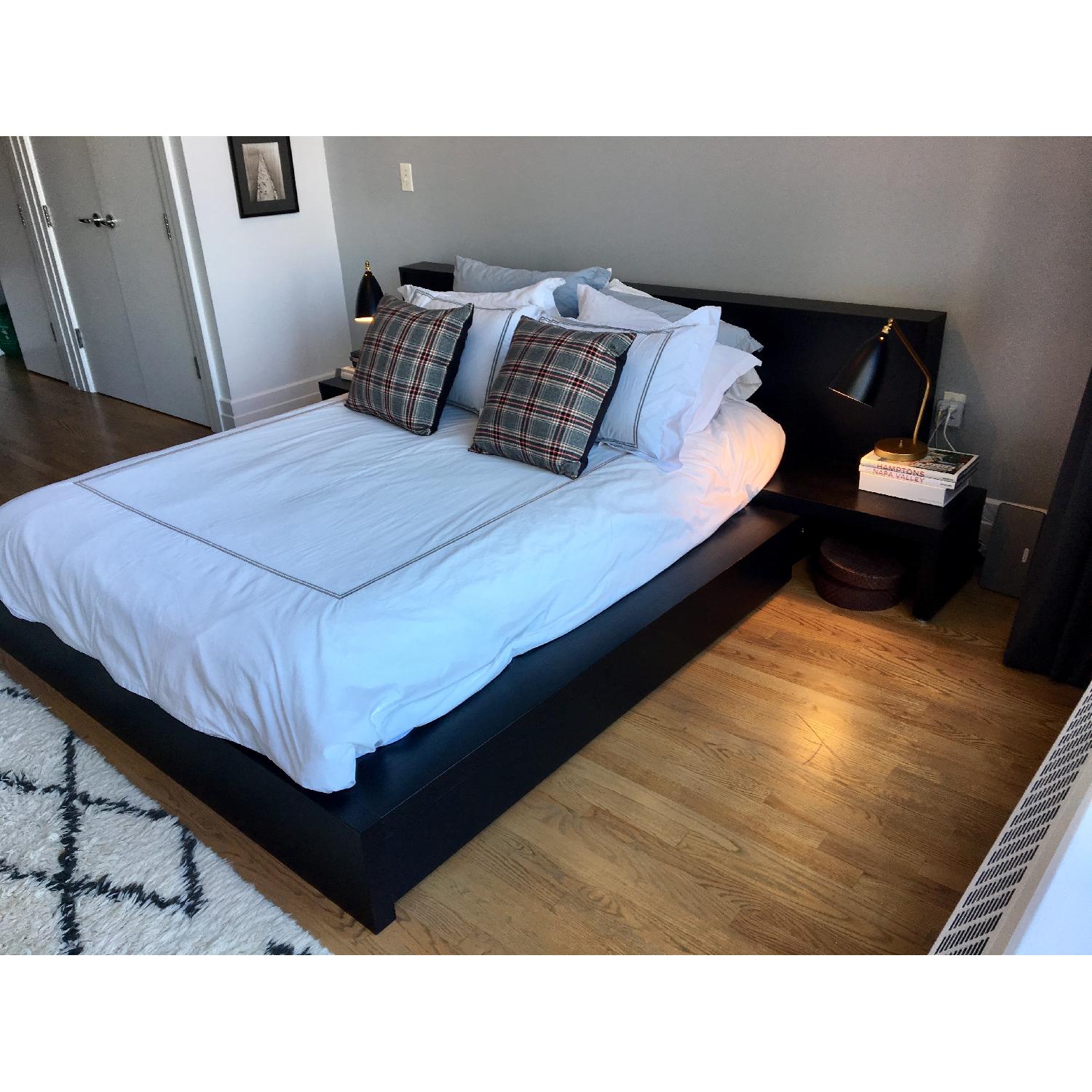 BoConcept Limo Queen Bed Frame & Nightstands in Black Wenge - image-1