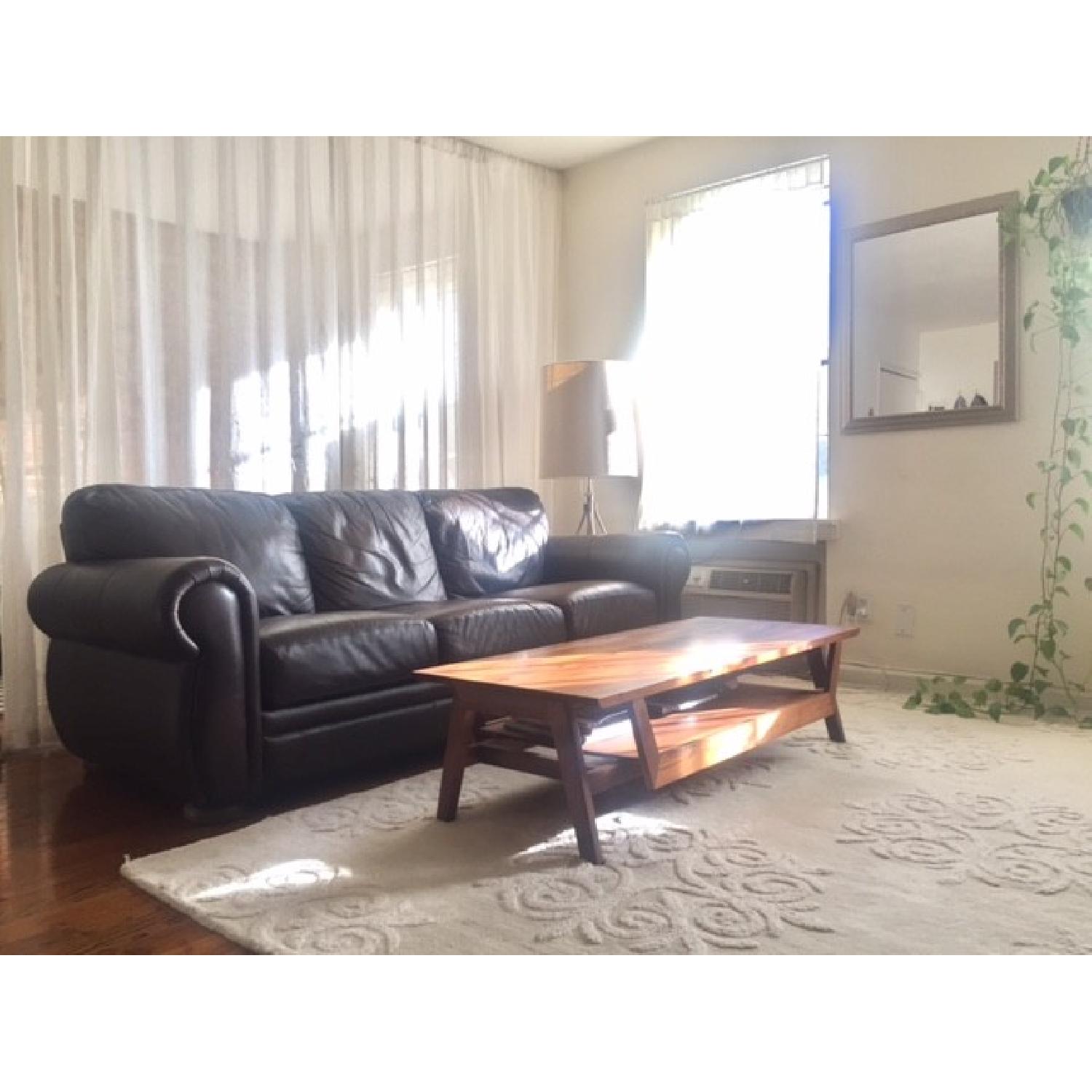 Raymour & Flanigan Marsala Leather Sofa - image-3