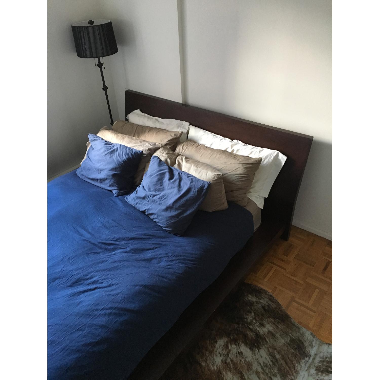 Dark Wood Contemporary Queen Bed Frame - image-2