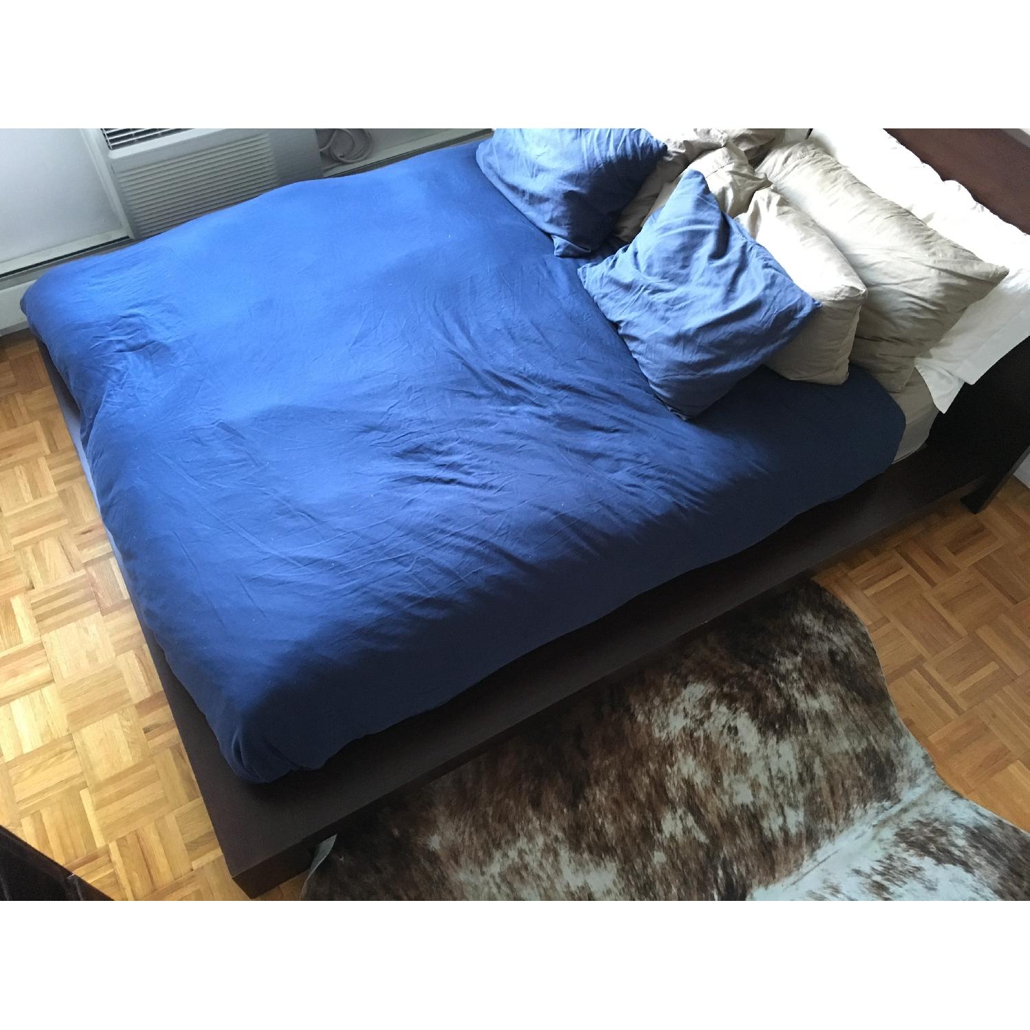 Dark Wood Contemporary Queen Bed Frame - image-3