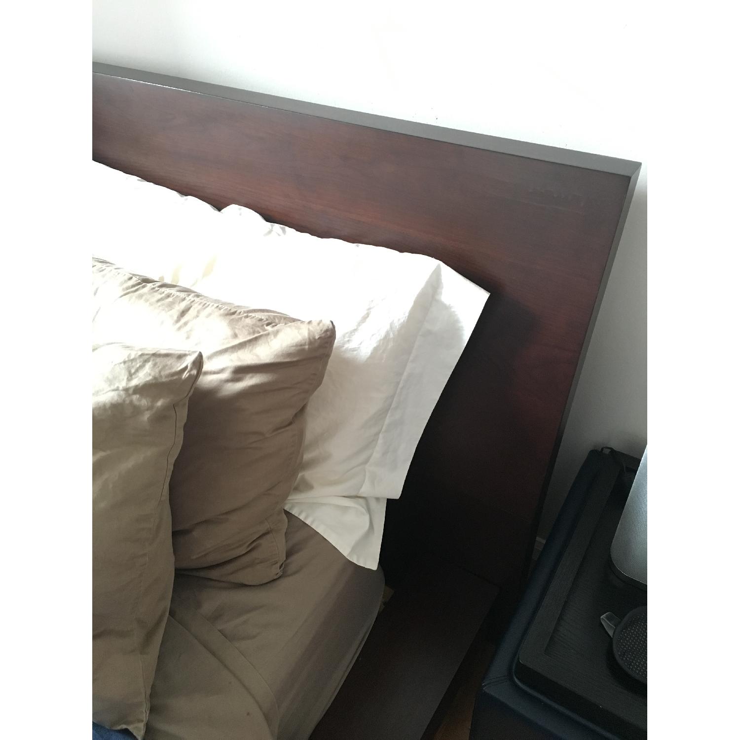 Dark Wood Contemporary Queen Bed Frame - image-4