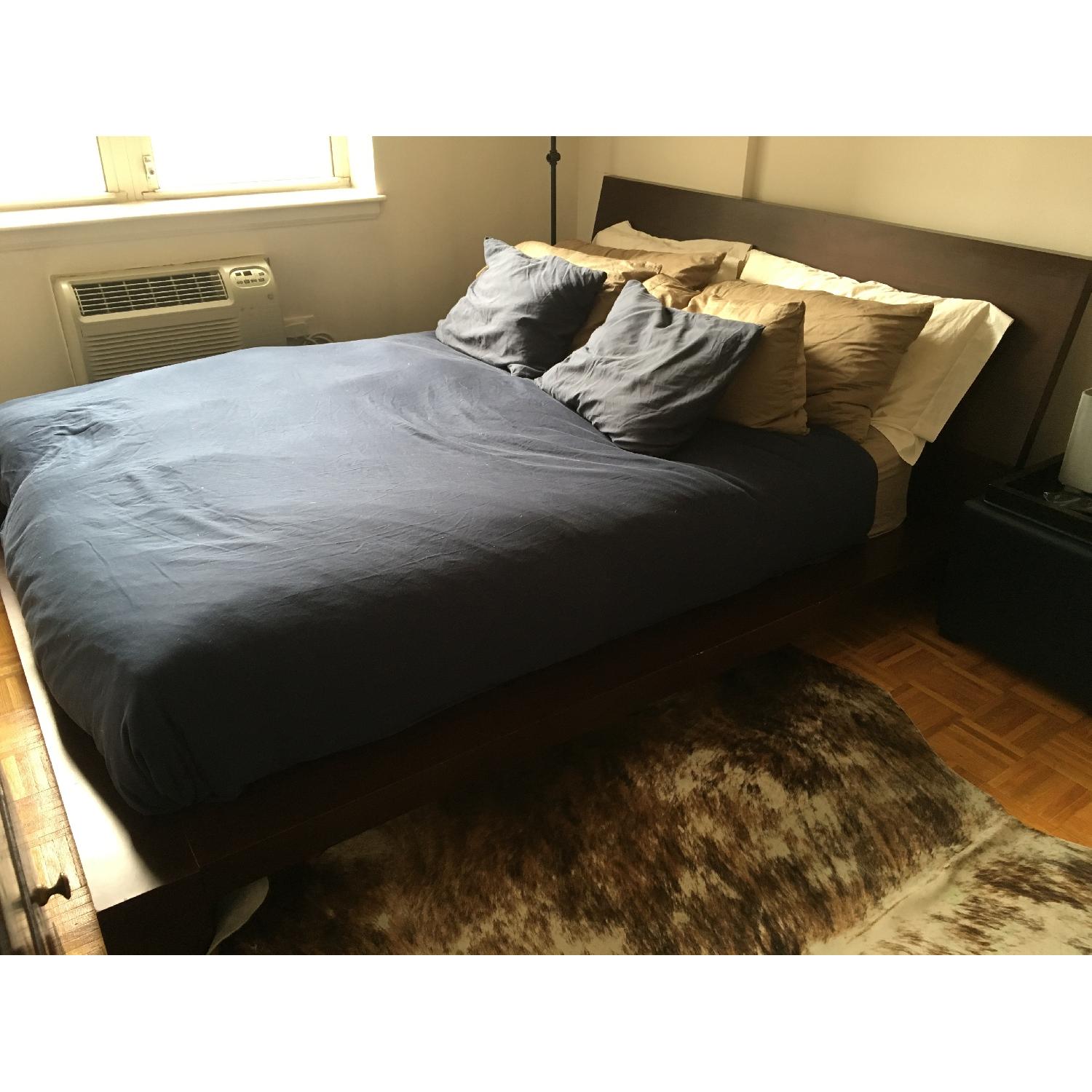 Dark Wood Contemporary Queen Bed Frame - image-5