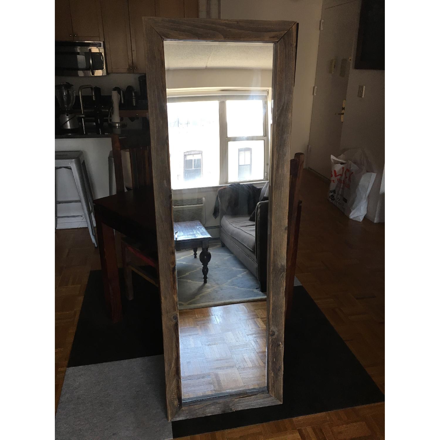 Custom Reclaimed Barnwood Floor Length Mirror & Small Square Hanging