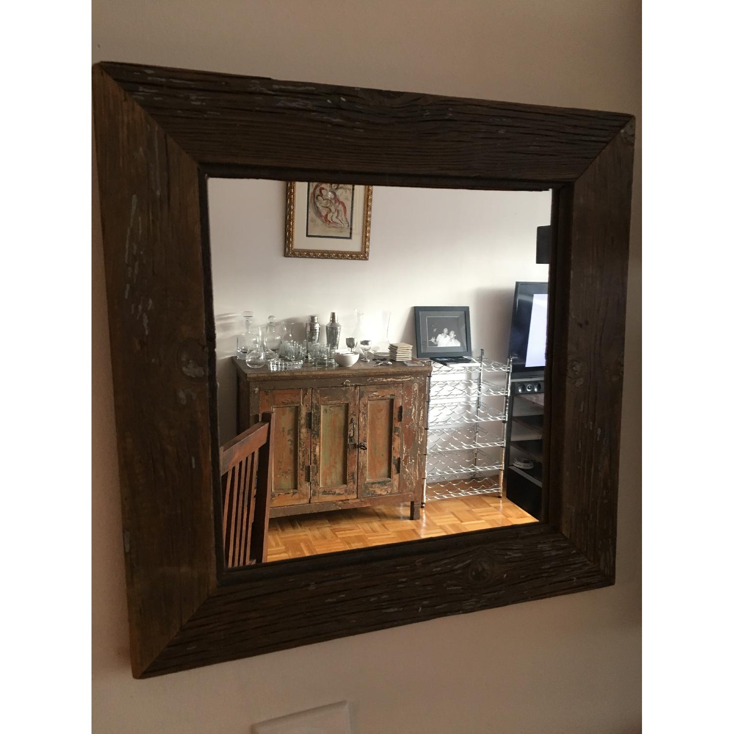 Custom Reclaimed Barnwood Floor Length Mirror & Small Square Hanging