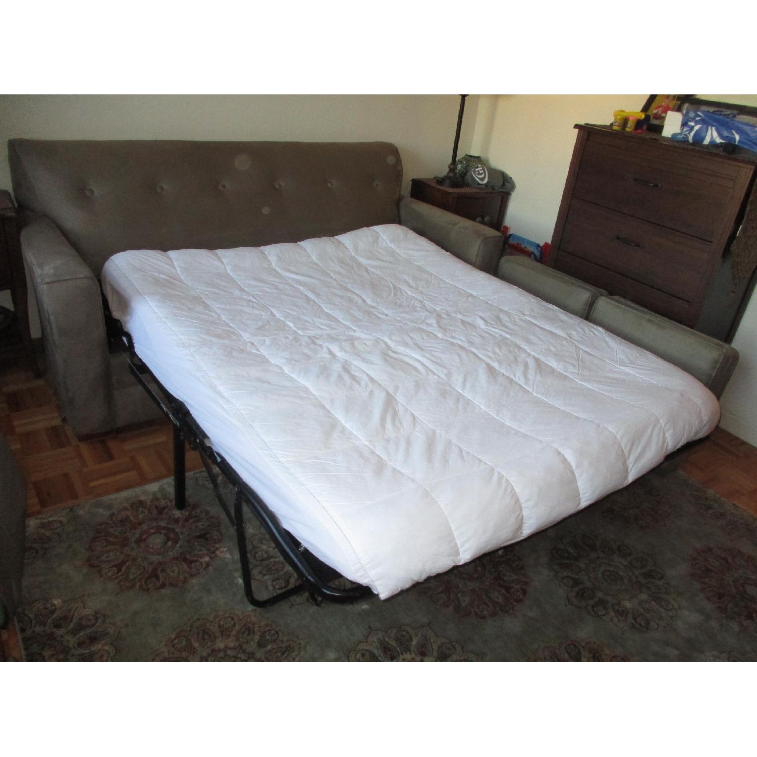 Broyhill Furniture Microfiber Sage Green Queen Sleeper Sofa - image-1