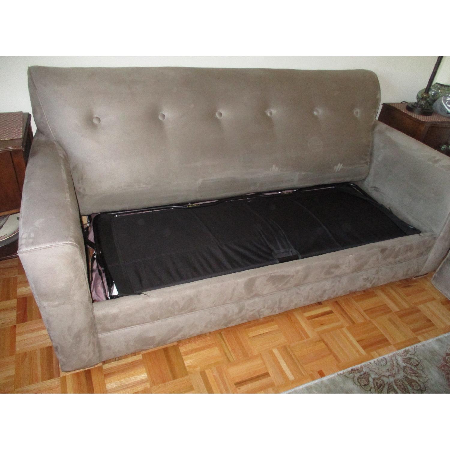 Broyhill Furniture Microfiber Sage Green Queen Sleeper Sofa - image-4